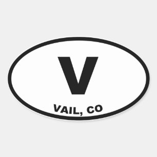 Vail V Oval Sticker