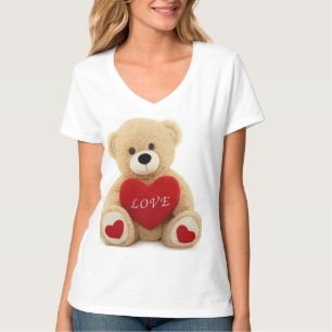 Vaishno Soft Toys Teddy Bear with Red Heart – Lova T-Shirt