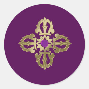 Vajra golden buddhist symbol classic round sticker