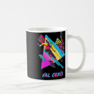 Val Cenis Retro Ski Skiing Character With Abstract Coffee Mug