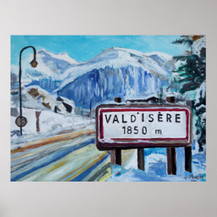 Val d’Isère Painting – French Alps Poster