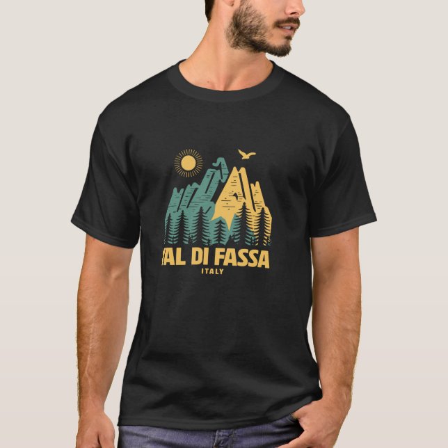 Val di Fassa Mountains Italy Hiking Outdoors Vinta T-Shirt (Front)