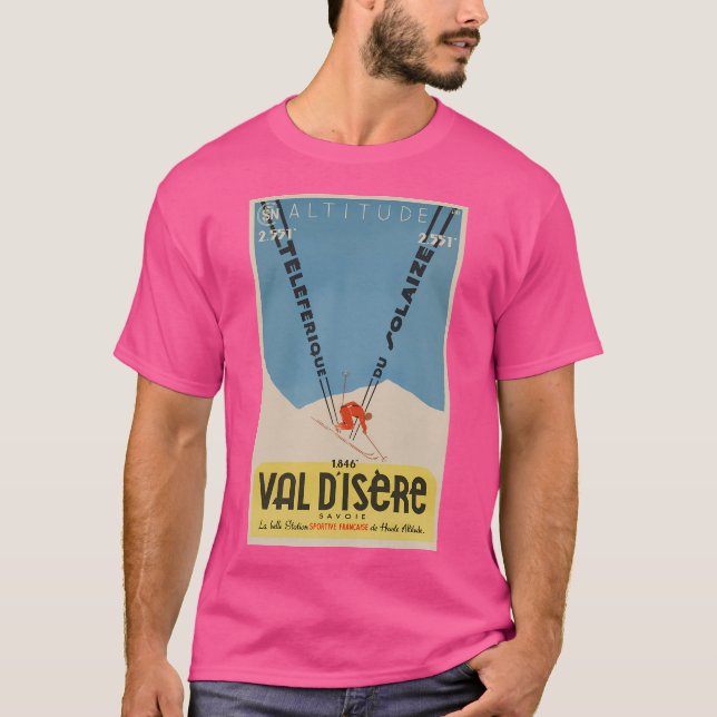Val D'Isere Classic Ski Poster T-Shirt (Front)