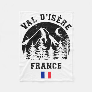 Val D'isère France Alps Ski Resort Alpine Skiing F Fleece Blanket