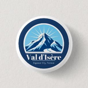 Val d'Isère France ski resort   3 Cm Round Badge