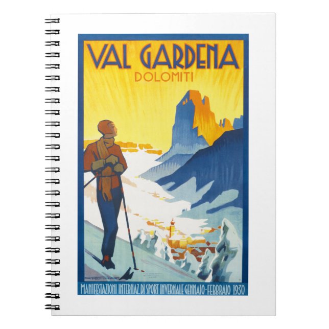 Val Gardena Dolomiti vintage ad Notebook (Front)
