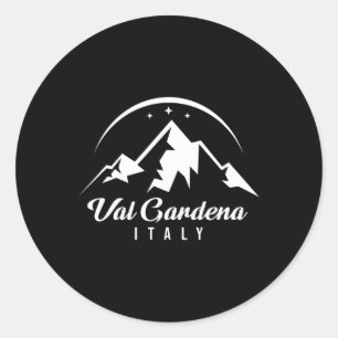 Val Gardena Italy Ski Resort Skiing Snowboarding S Classic Round Sticker