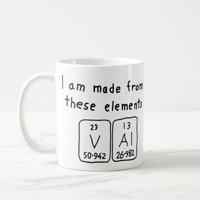 Val periodic table name mug (Left)
