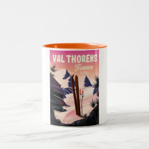 Val Thorens, France ski poster Two-Tone Coffee Mug