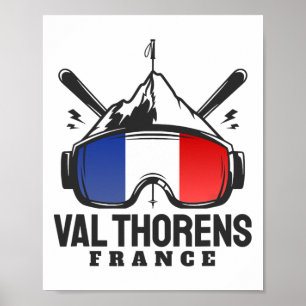 Val Thorens France Ski Resort Retro Skiing  Poster