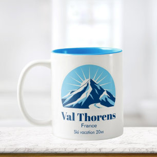 Val Thorens France ski resort vacation Two-Tone Coffee Mug