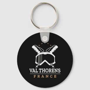 Val Thorens France Ski Resort Vintage Skiing Snowb Key Ring
