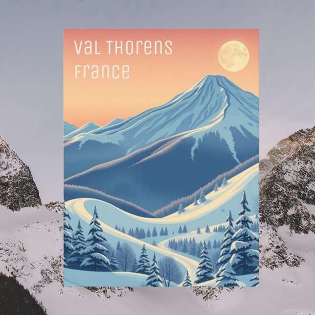 Val Thorens France ski vacation modern Postcard (Creator Uploaded)