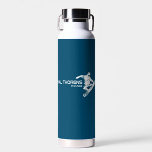 Val Thorens France Snowboarder Water Bottle