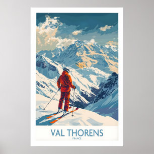 Val Thorens Skiing Poster 1