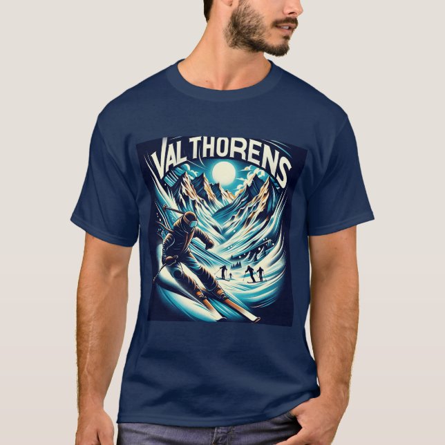 Val Thorens Skiing & Snowboarding T-Shirt (Front)