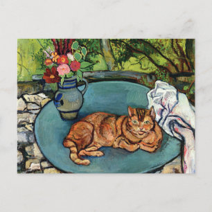 Valadon - Raminou and Pitcher with Carnations Postcard