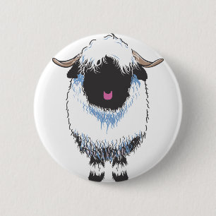 VALAIS Black Nose Sheep 6 Cm Round Badge