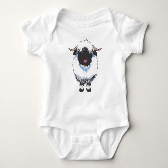 VALAIS Black Nose Sheep Babysuit Baby Bodysuit (Front)