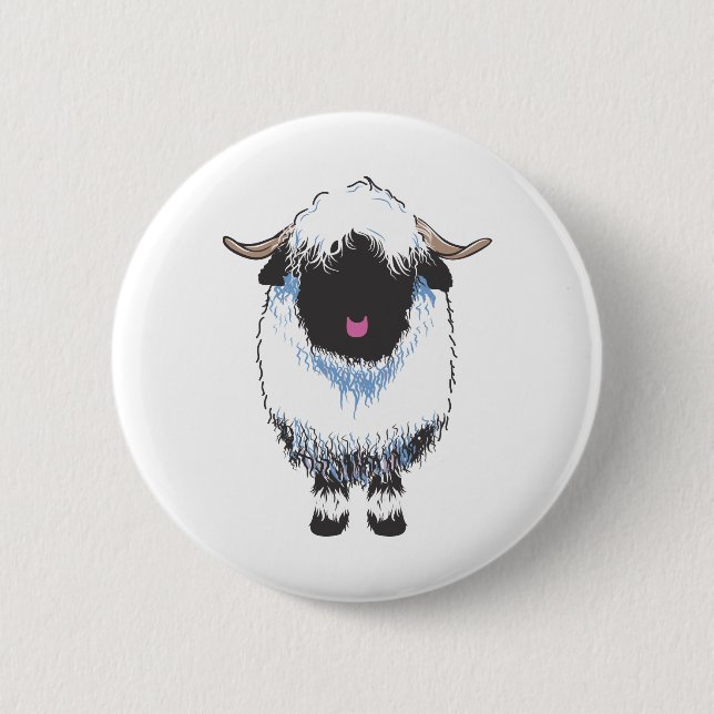 VALAIS BLACKNOSE SHEEP 6 CM ROUND BADGE (Front)