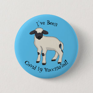 Valais Blacknose sheep cartoon illustration 6 Cm Round Badge