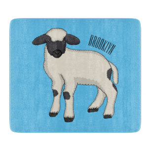 Valais Blacknose sheep cartoon illustration Cutting Board