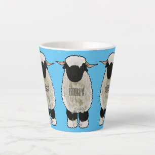 Valais Blacknose sheep cartoon illustration Latte Mug