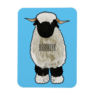 Valais Blacknose sheep cartoon illustration Magnet
