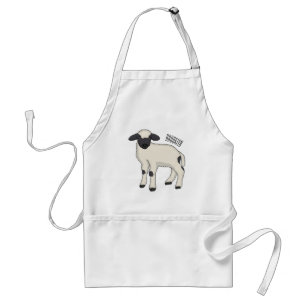 Valais Blacknose sheep cartoon illustration  Standard Apron