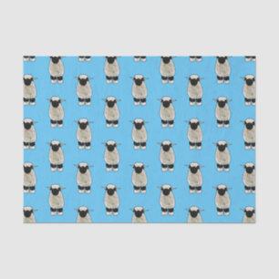 Valais Blacknose sheep cartoon illustration Tissue Paper