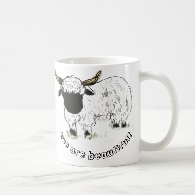 Valais Blacknose Sheep - Ewe are beautiful! Coffee Mug (Right)