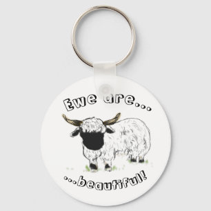 Valais blacknose sheep - Ewe are beautiful! Key Ring