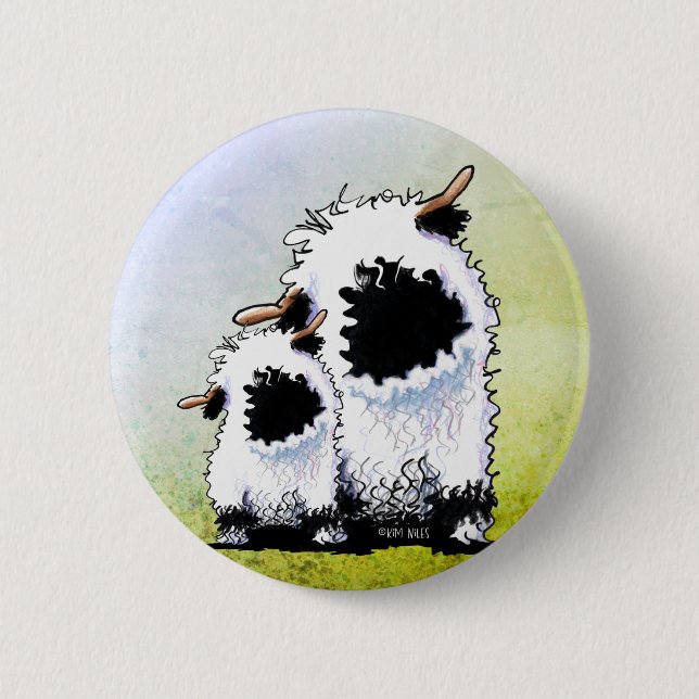 Valais Blacknose Sheep Face Mask 6 Cm Round Badge (Front)