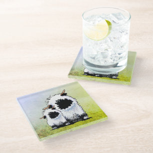 Valais Blacknose Sheep  Glass Coaster