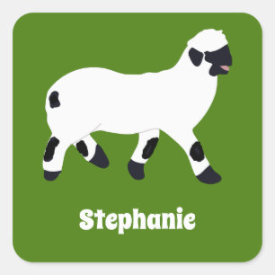 Valais Blacknose Sheep Personalised Square Sticker