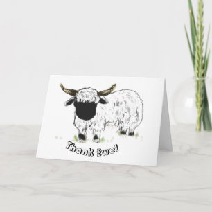 Valais blacknose sheep - Thank Ewe! You Card