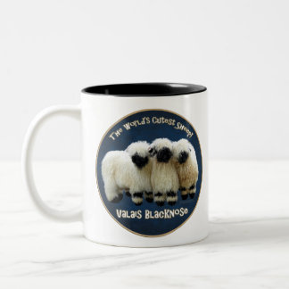 Valais Blacknose - The World's Cutest Sheep! Two-Tone Coffee Mug