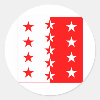 Valais Flag Classic Round Sticker