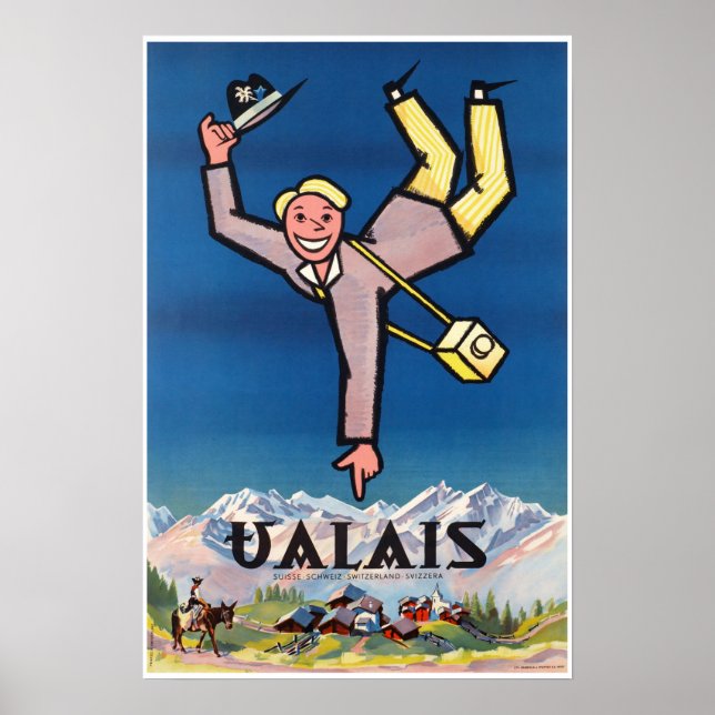 Valais,Switzerland,Suisse,Ski Poster (Front)