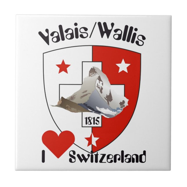 Valais / Wallis Schweiz Fliese Tile (Front)