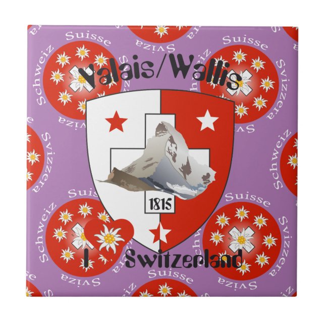 Valais / Wallis Schweiz Fliese Tile (Front)