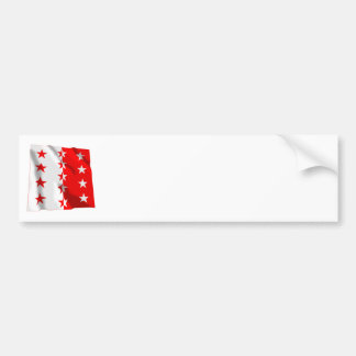 Valais Waving Flag Bumper Sticker