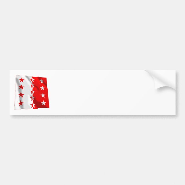Valais Waving Flag Bumper Sticker (Front)