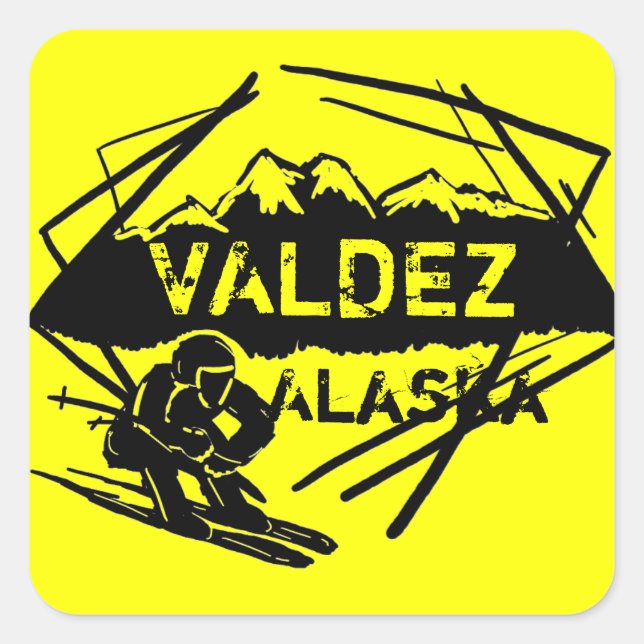 Valdez Alaska ski stickers (Front)