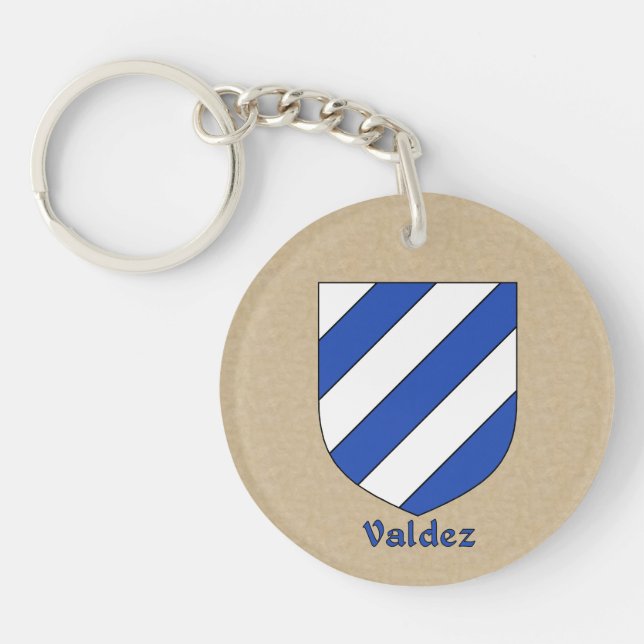 Valdez Historical Shield and Spanish Flag Key Ring (Front)