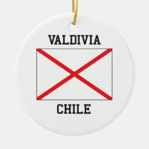 Valdivia Chile Ceramic Tree Decoration
