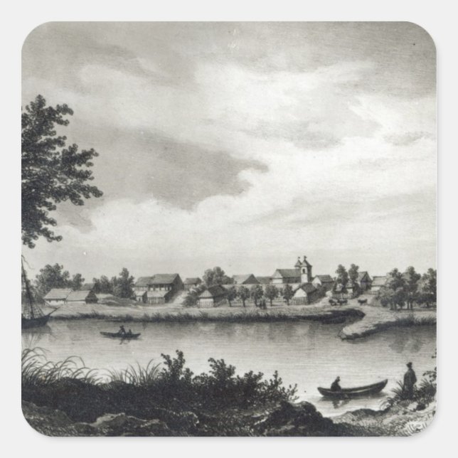 Valdivia, from 'The History of Chile'engraved Square Sticker (Front)