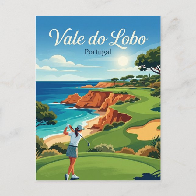 Vale do Lobo Portugal, golfer Postcard (Front)