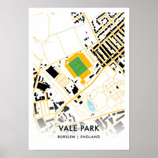 Vale Park Stadium Map – Home of Port Vale FC Poster
