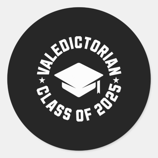 Valedictorian Cl Of 2025 Graduation  Classic Round Sticker (Front)